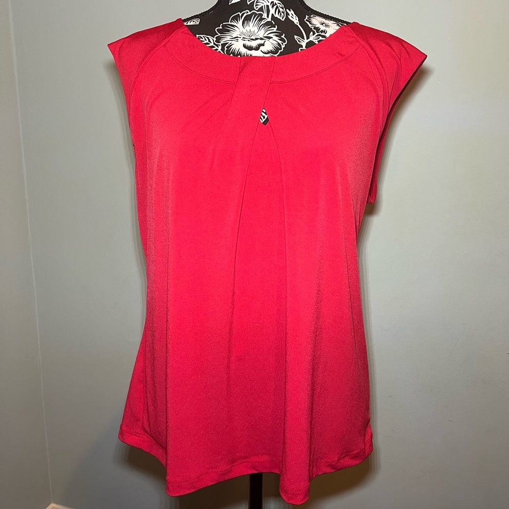 Red Fitted Shirt with Peekaboo Collar